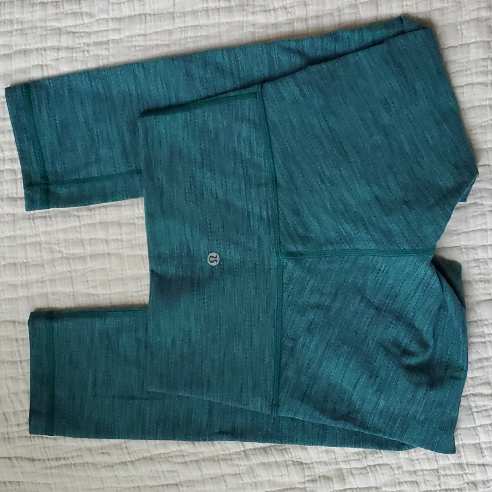 Lululemon Teal green leggings Size 4 cropped